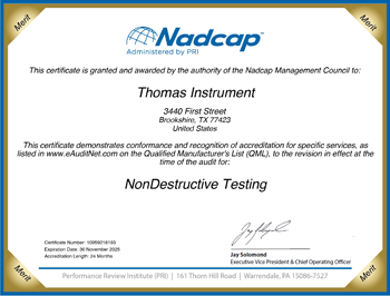 NADCAP Certificate